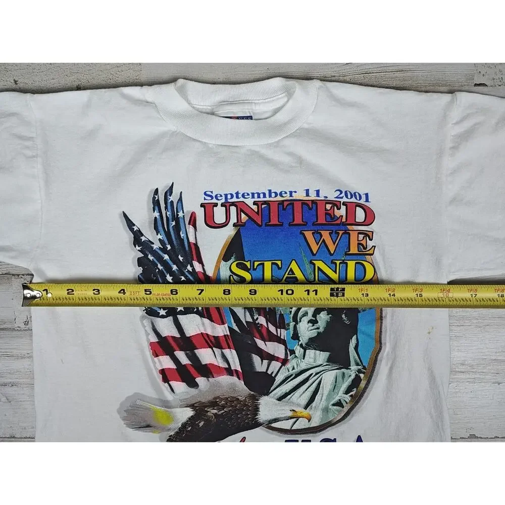 Vintage 9/11 United We Stand Tribute T-Shirt Kids M(10-12) Short Sleeve JERZEES
